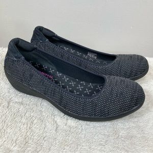 Skechers Stretch Fit Women's Slip On Black Air Cooled Memory Foam Size 9.5 Shoes